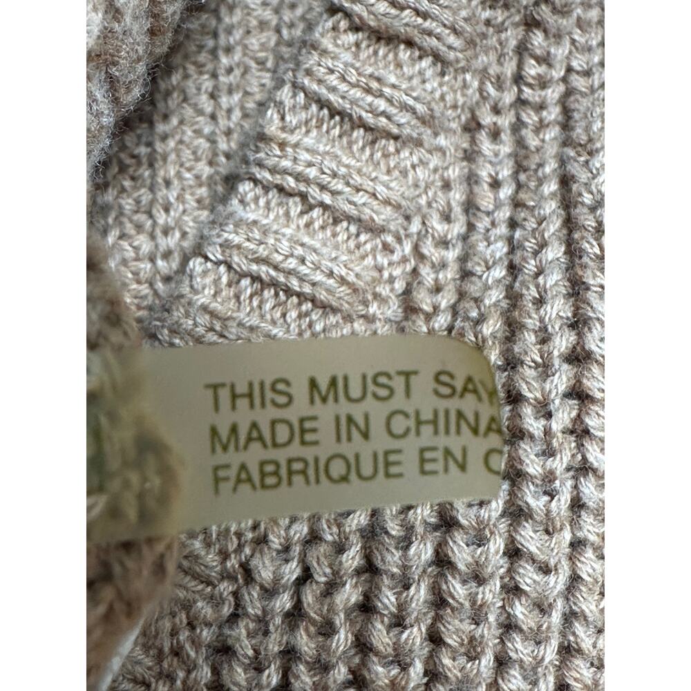 Minnie Rose Sweater Womens Small Tan Knit V-Neck‎ 100% Cotton Minimalist Autumn - Picture 7 of 12